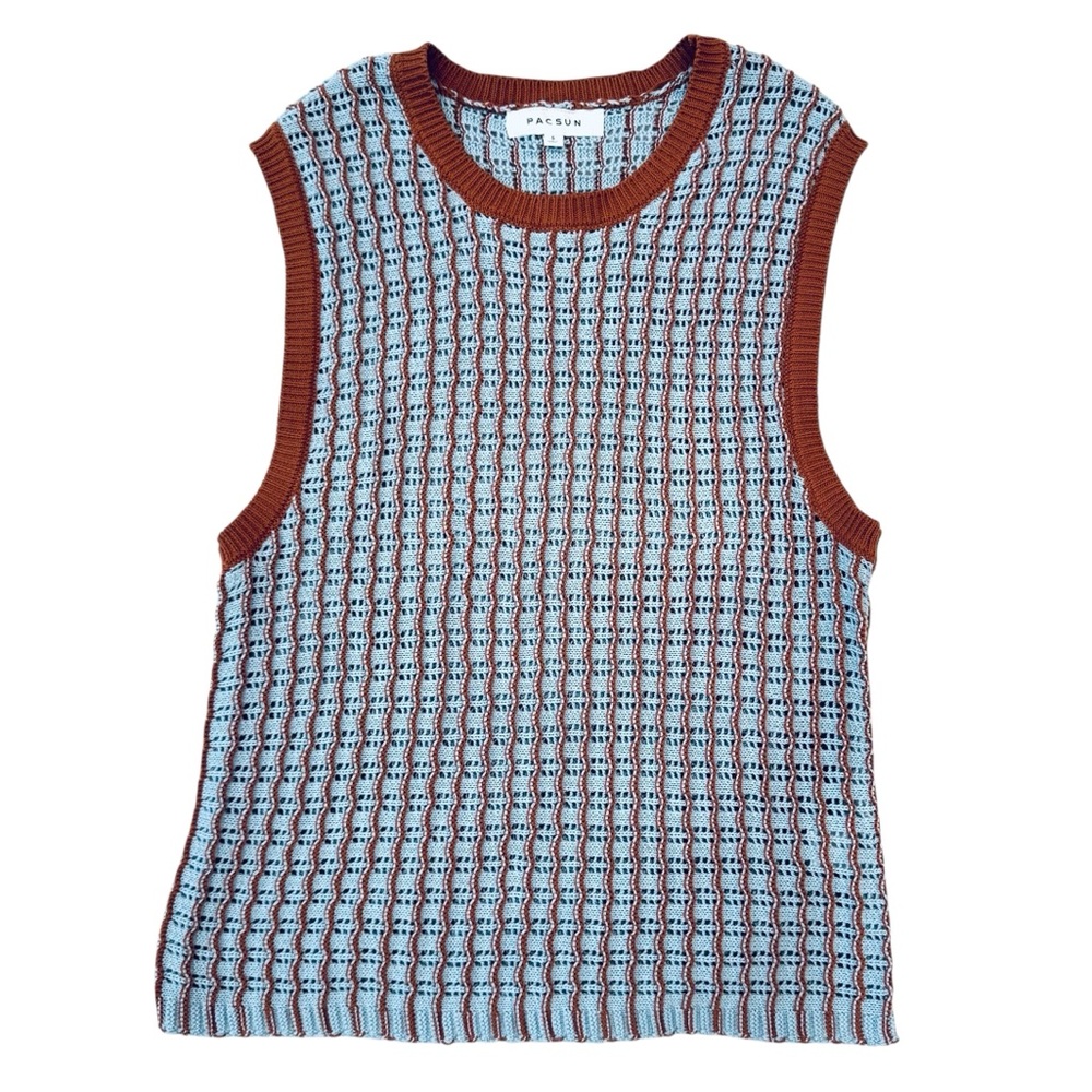 Pacsun Ocean Crochet Crewneck Sweater Vest